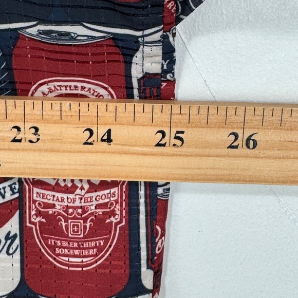 5.11 Tactical Button Shirt Men XL Blue Red Snap‎ Beer Can AOP All Over Print - Picture 9 of 10